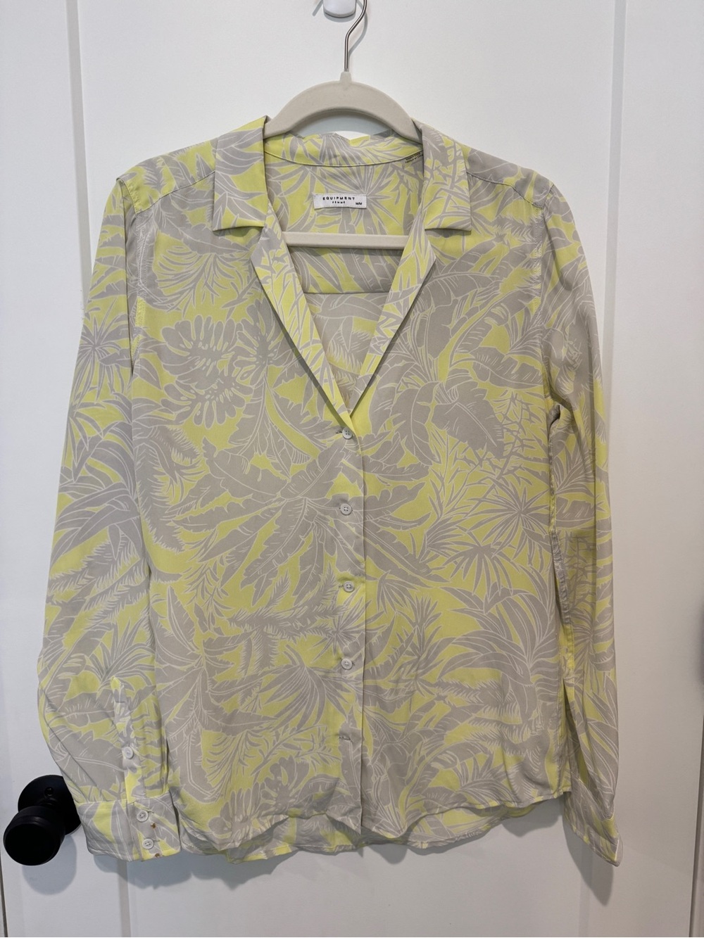 Equipment Yellow & Gray Tropical Print Button-Down Shirt